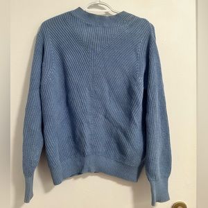 Blue Women Cable Knit Sweater